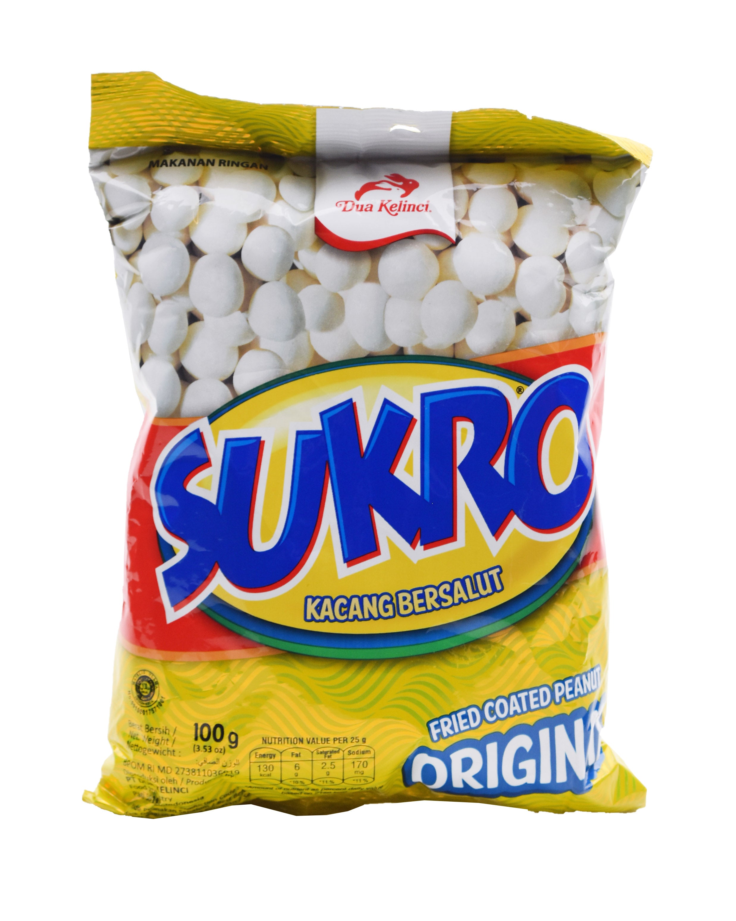 Dua Kelinci Kacang Sukro Original 95g. فول سوداني سوكرو الأصلي من تو رابيتس 95 غرام