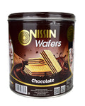Nissin Wafers Chocolate 570g tin. رقائق نيسين بالشوكولاتة، علبة 570 غرام
