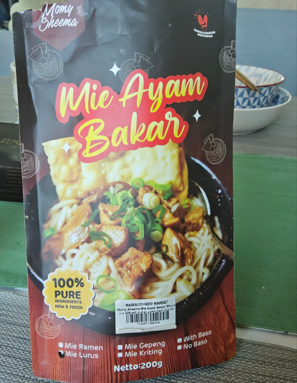 Momy Sheema Mie Ayam Bakar with Bakso (Chicken Noodles + Meatballs) 200 g