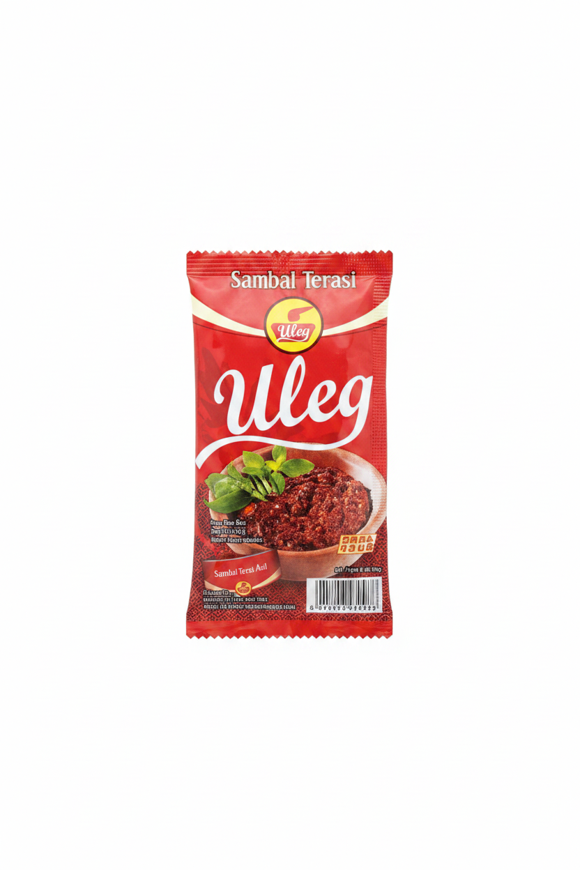 Uleg Sambal Terasi 18gx10sachets. أوليغ سامبال تيراسي 18 جرام × 10 أكياس