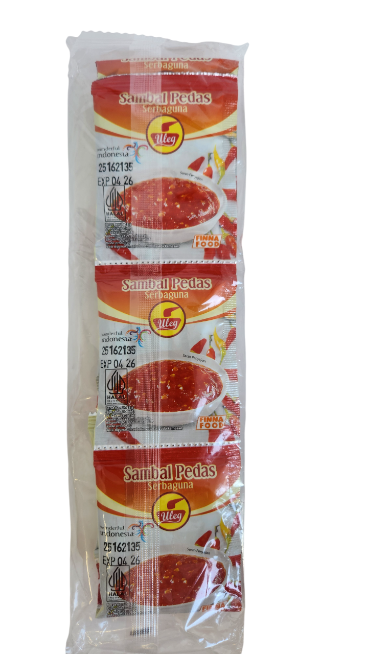 Uleg Sambal Pedas 18gx10. مطحنة سامبال حارة 18 غرام × 10