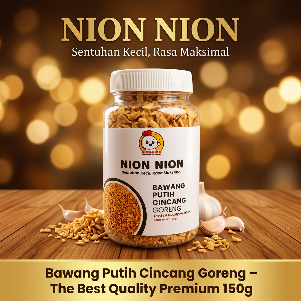 Nion Nion Bawang Putih Cincang Goreng/Goreng 150g. بصل مقلي مع ثوم مفروم 150 غرام
