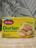Roma Biscuit Sandwich Krim Durian 186gr. روما بسكويت ساندويتش كريم دوريان 186 جرام