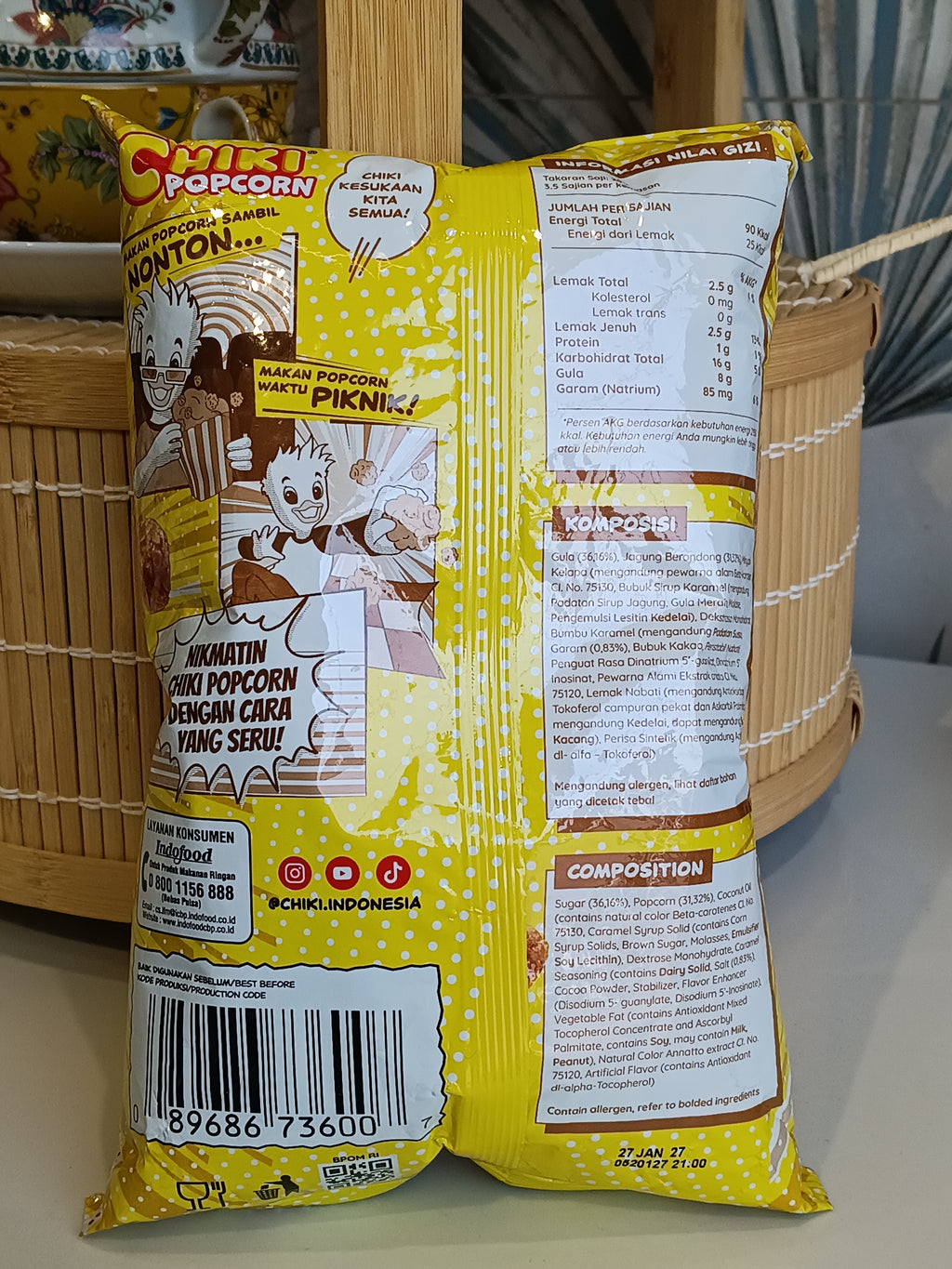 Chiki Popcorn Salted Caramel 72gr. فشار تشيكي بنكهة الكراميل المملح 72 غرام