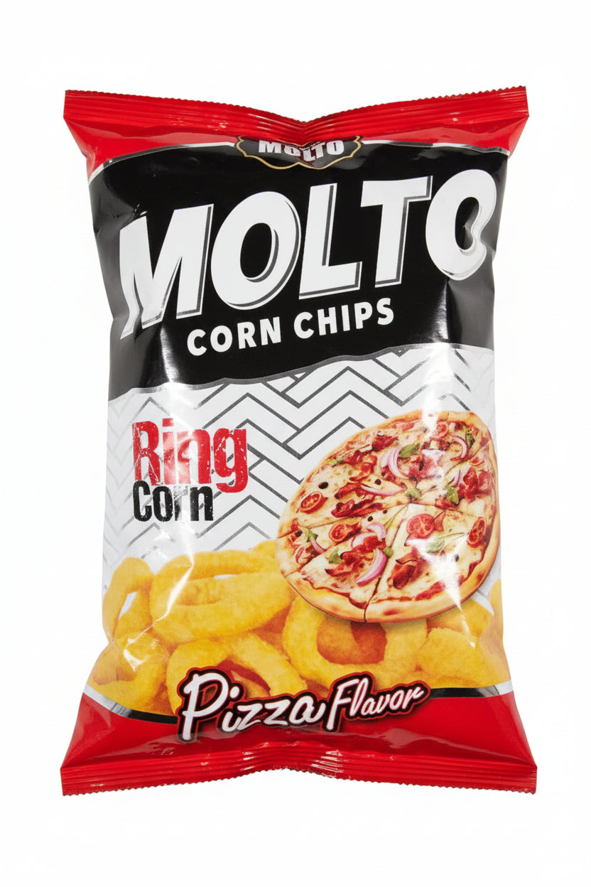 Molto Corn Chips Ring Pizza Flavour 40g