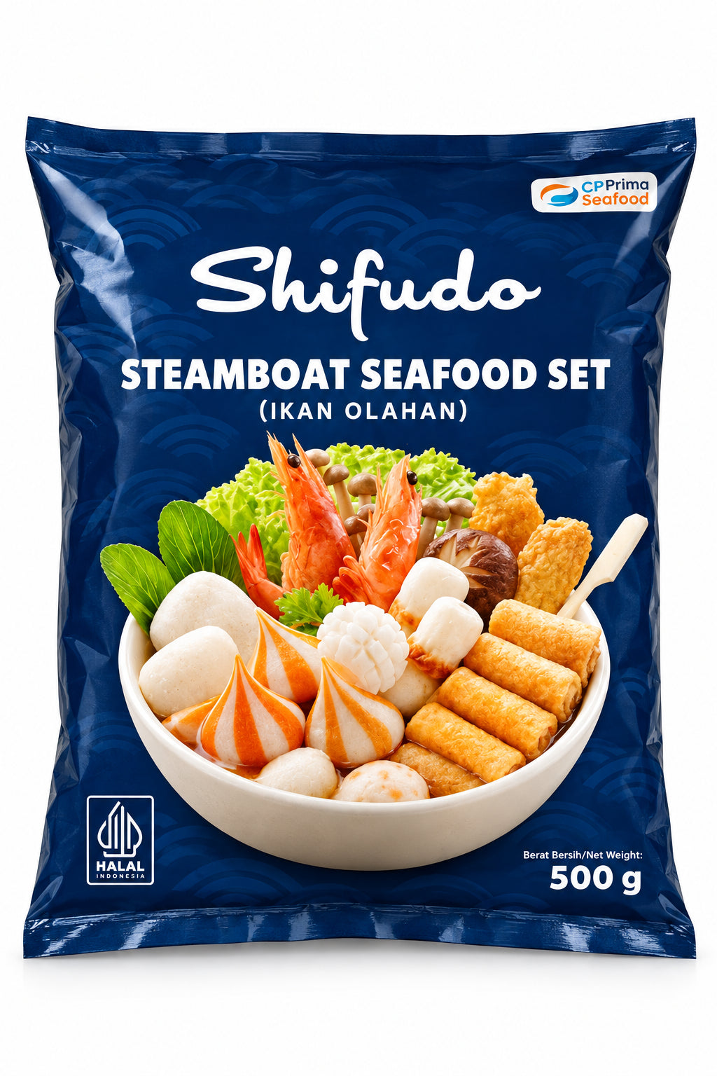 Shifudo Steamboat Seafood Set (Ikan Olahan) 500g. مجموعة شيفودو ستيمبوت للمأكولات البحرية (سمك معالج) 500 غرام