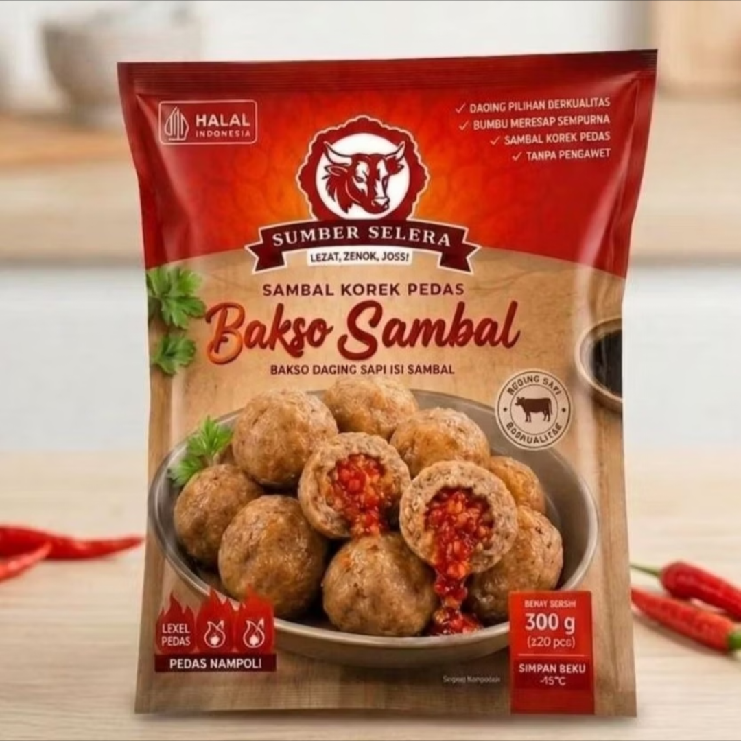 Sumber Selera Bakso Sambal Korek 300gr. كرات اللحم مع صلصة سامبال كوريك من سورس أوف أبيتيت 300 غرام