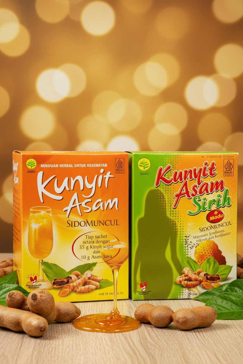 Sidomuncul Kunyit Asam 125g. سيدومونكول الكركم والتمر الهندي 125 جرام