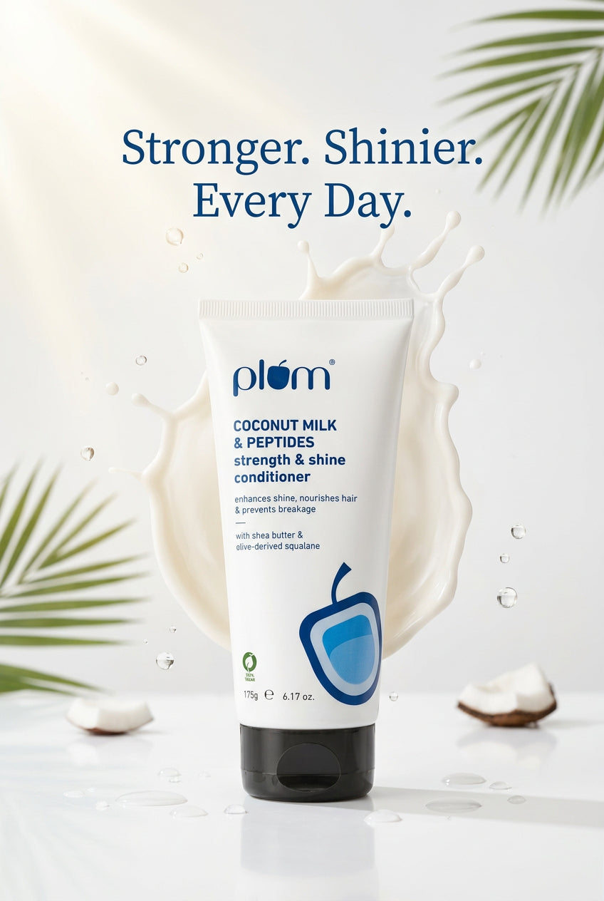 Plum Coconut Milk & Peptides Hair Conditioner 175g. بلسم للشعر بحليب جوز الهند والببتيدات من بلوم، 175 غرام