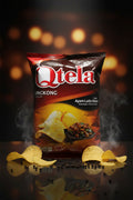 Qtela Cassava Chips Black Pepper Chicken Flavor 100g.