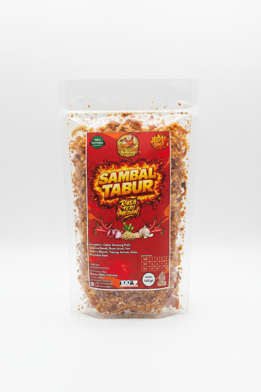 Nunus - Mbak Kakoen Sambal Tabur Rasa Teri Medan 100g. نونوس - مبك كاكوين سامبال تابور راسا تيري ميدان 100 جرام