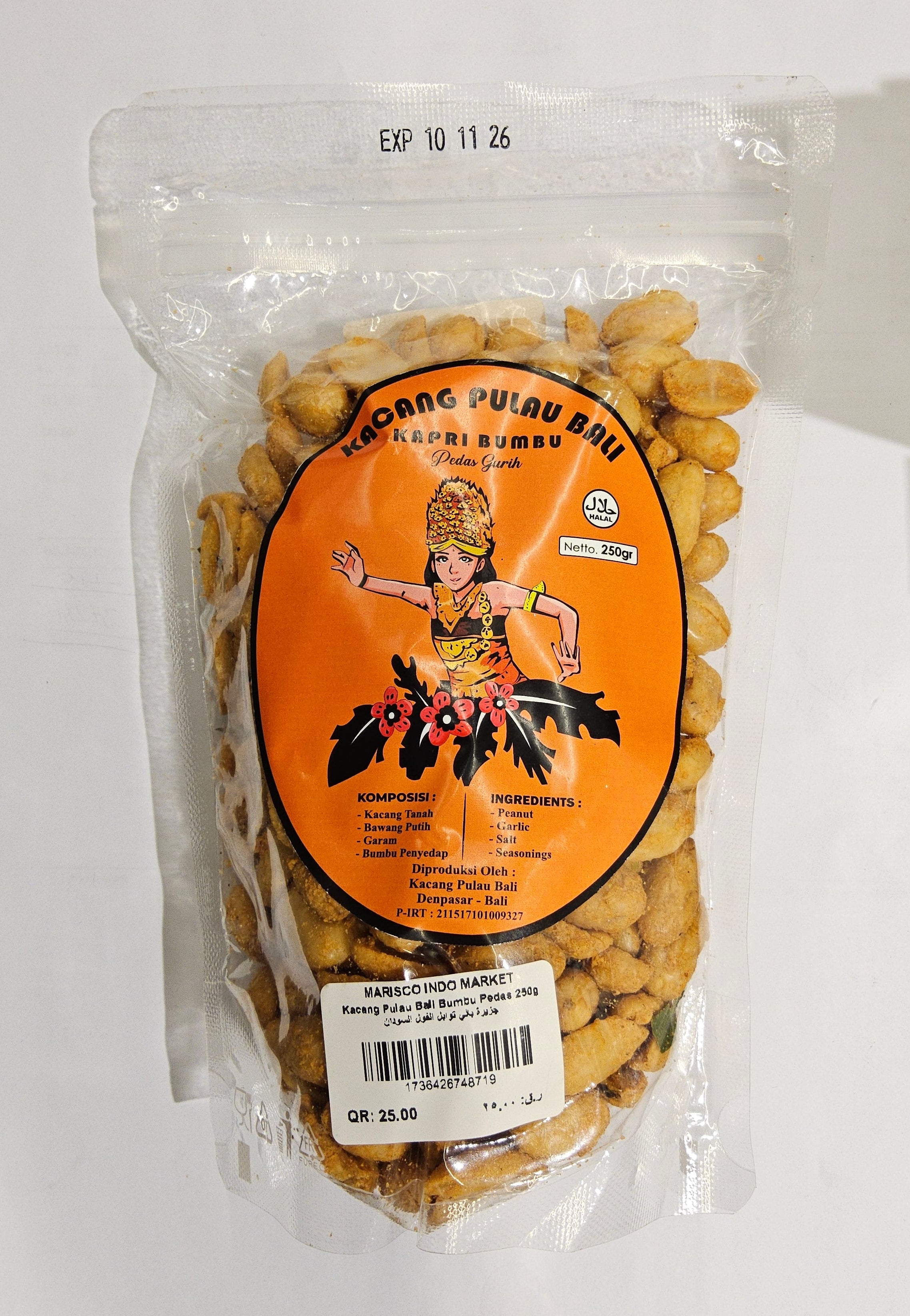 Kacang Pulau Bali Bumbu Pedas 250g