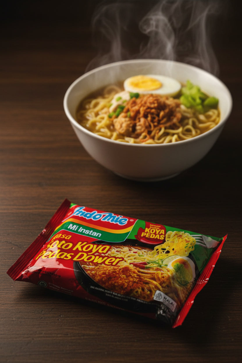 Indomie Rasa Soto Koya Pedas Dower 76g. إندومي سوتو كويا بنكهة حارة، 76 غرام