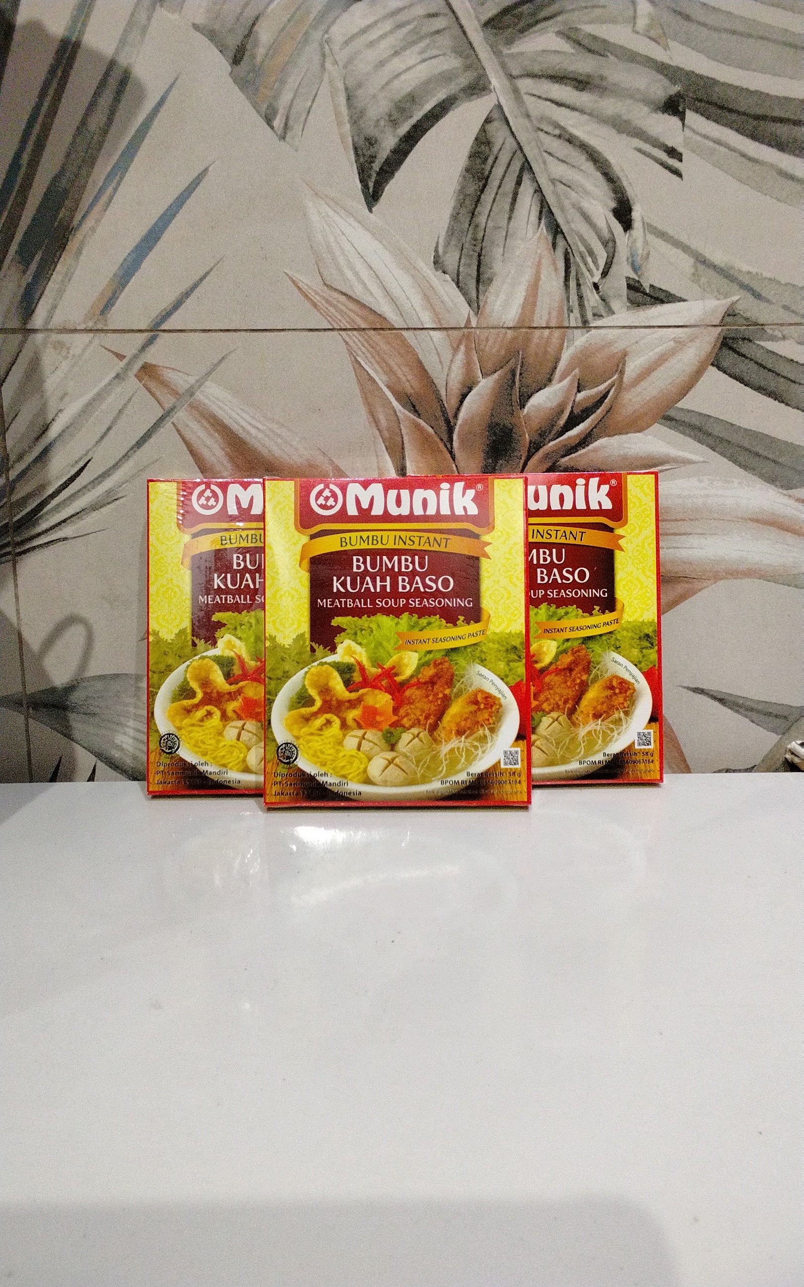 Munik Bumbu Kuah Baso 58g. توابل شوربة كرات اللحم من مونيك ٥٨ غرام