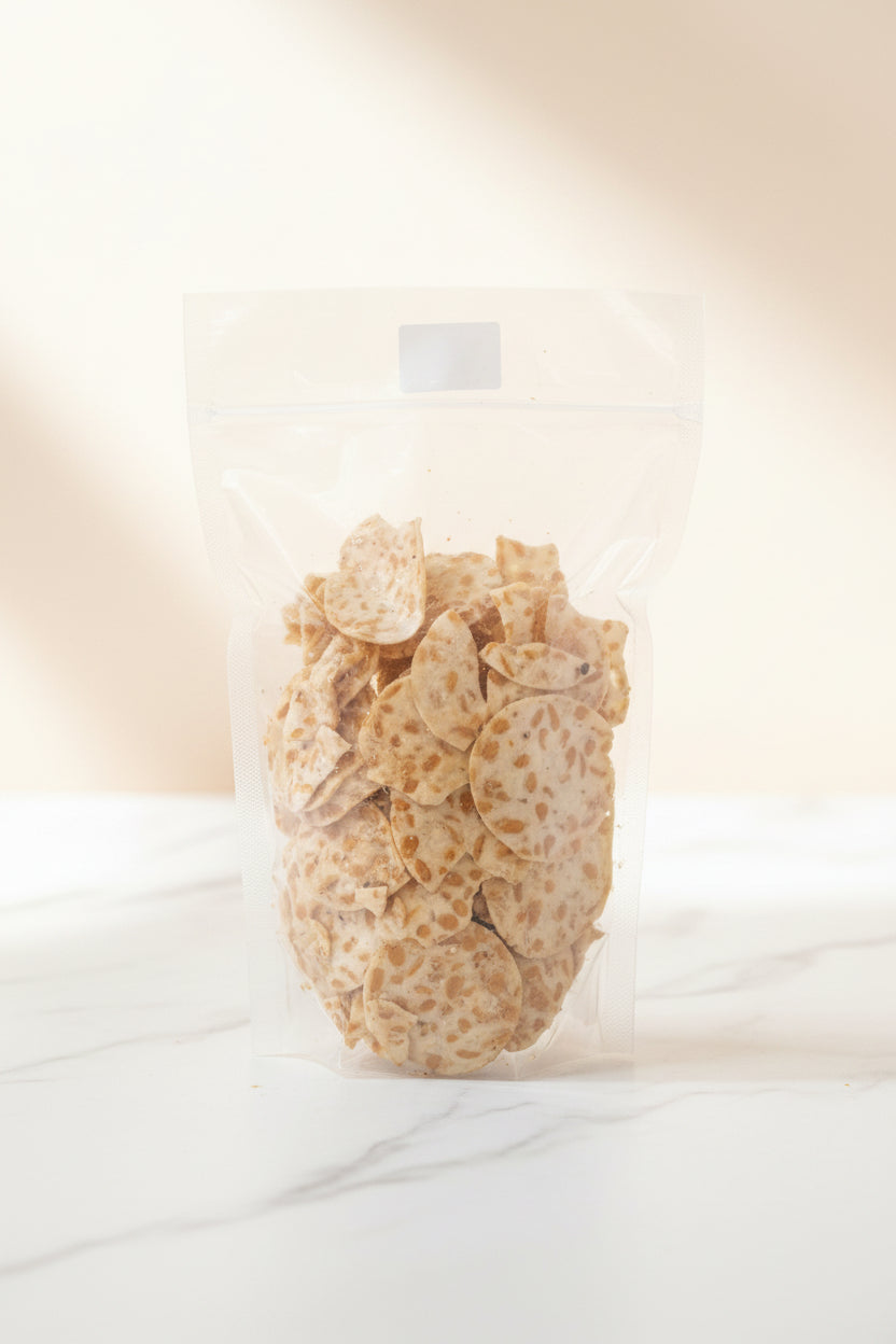 Sultan Kerupuk Tempe Soya Bean Crackers 250g. مقرمشات سلطان تمبي، مقرمشات فول الصويا 250 غرام
