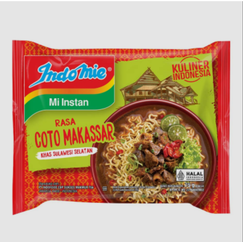 Indomie Kuah Rasa Coto Makassar 75gr. Indomie Sup Rasa Coto Makassar 75 gram