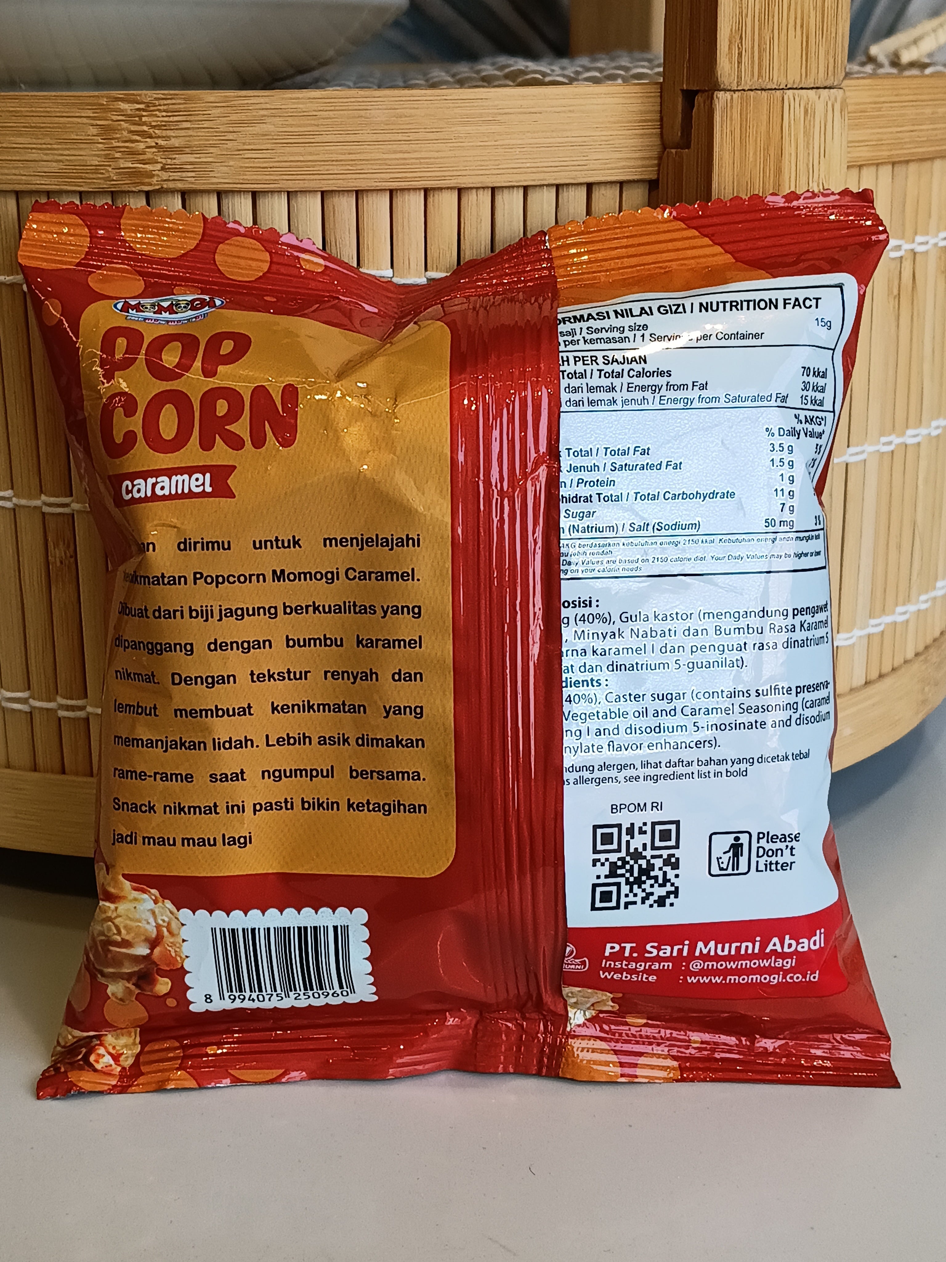 Momogi Popcorn Karamel 20gr