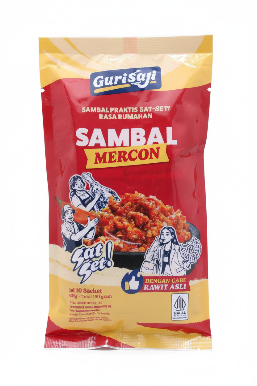 Gurisaji Sambal Mercon 10x15g. غوريساجي سامبال ميركون 10 × 15 غرام
