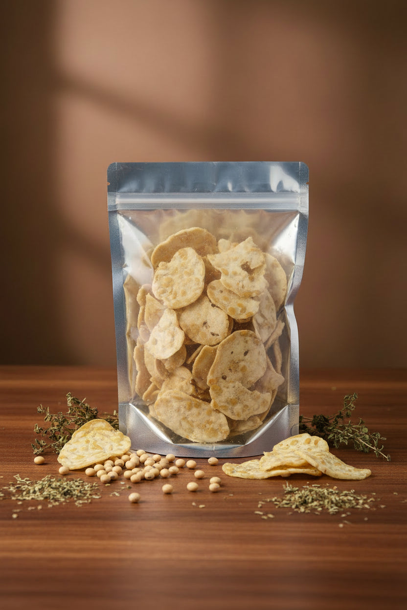 Marisco Keripik Tempe/Soyabean Chips 350g. رقائق التمبيه من ماريسكو / رقائق فول الصويا 350 غرام