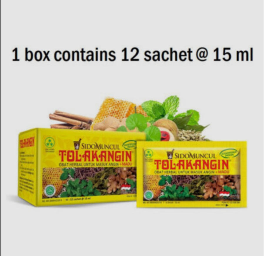 Sidomuncul Tolak Angin Liquid 12x15ml. سائل سيدومنكول تولاك أنجين 12 × 15 مل