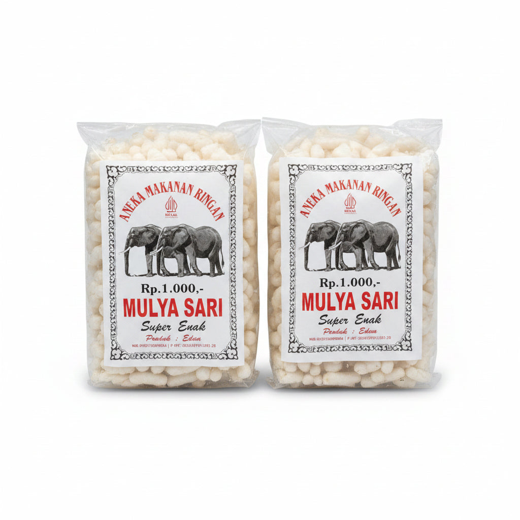 Mulyasari Kerupuk Bolong. مفرقعات مولياساري ذات الثقوب