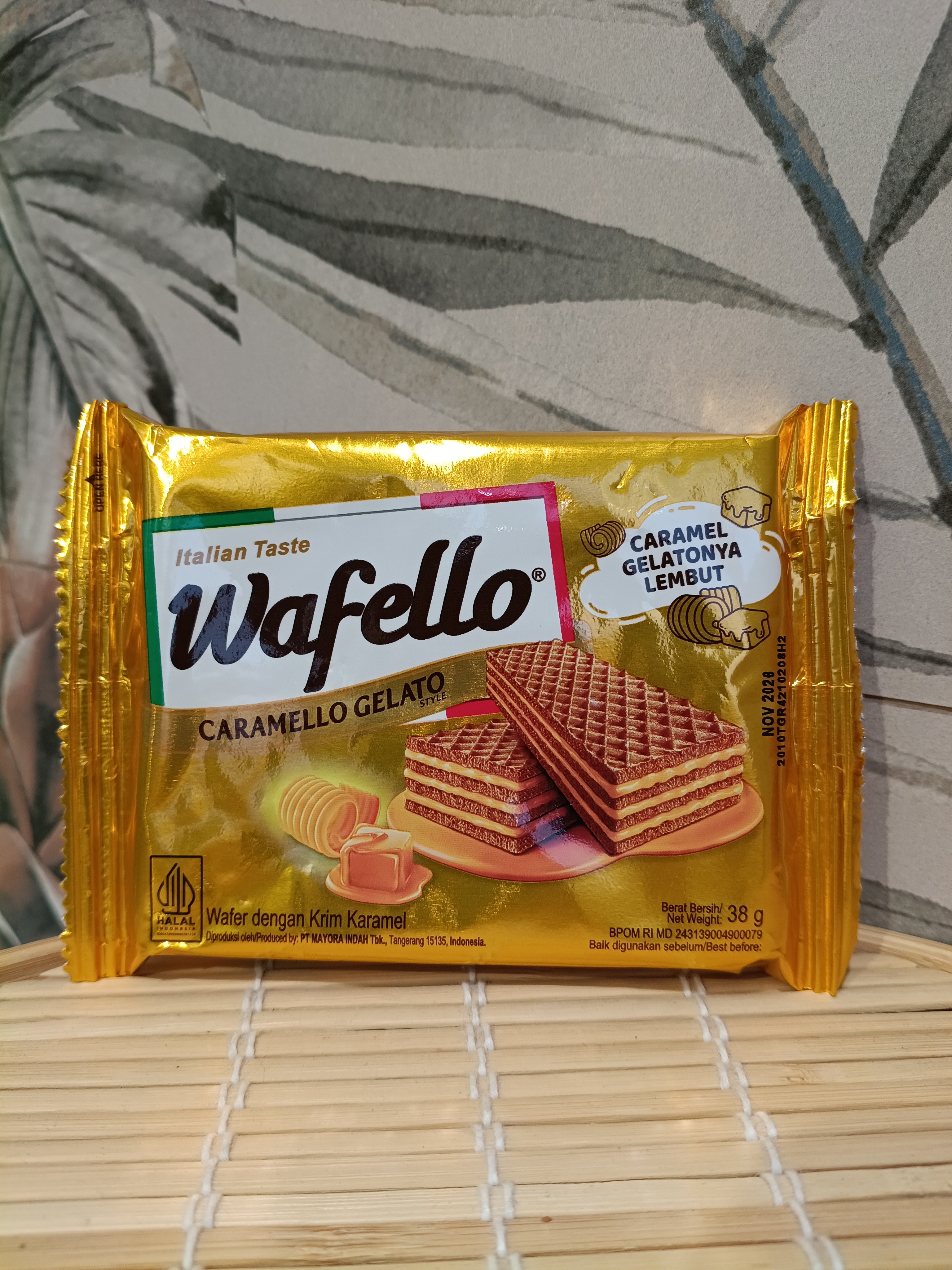 Wafello Wafer Caramello Gelato 38gr. وافيلو ويفر كاراميلو جيلاتو 38 جرام