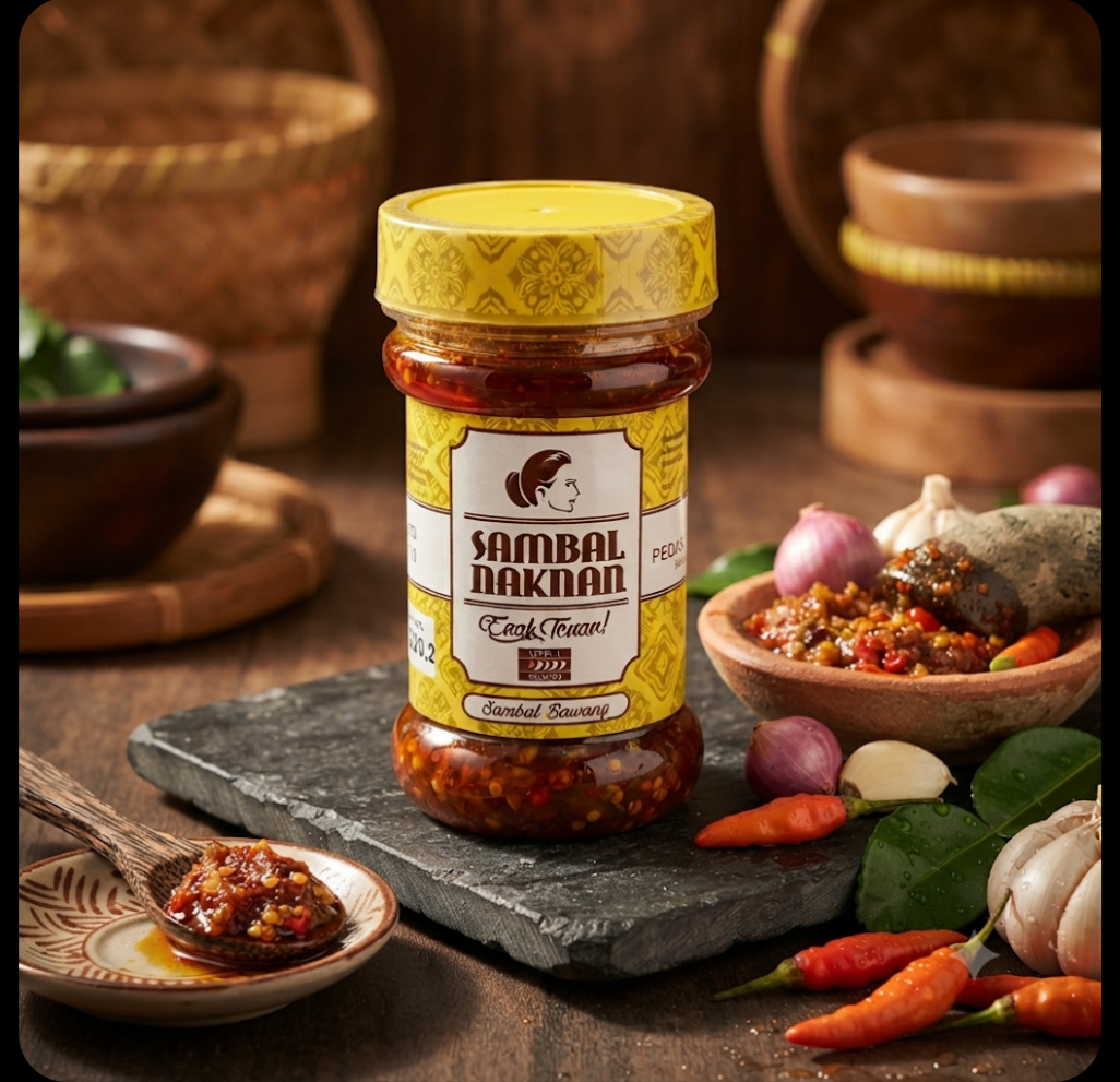 Sambal Naknan Sambal Bawang level 1 140gr. سامبال ناكنان سامبال باوانج المستوى 1 140 جرام