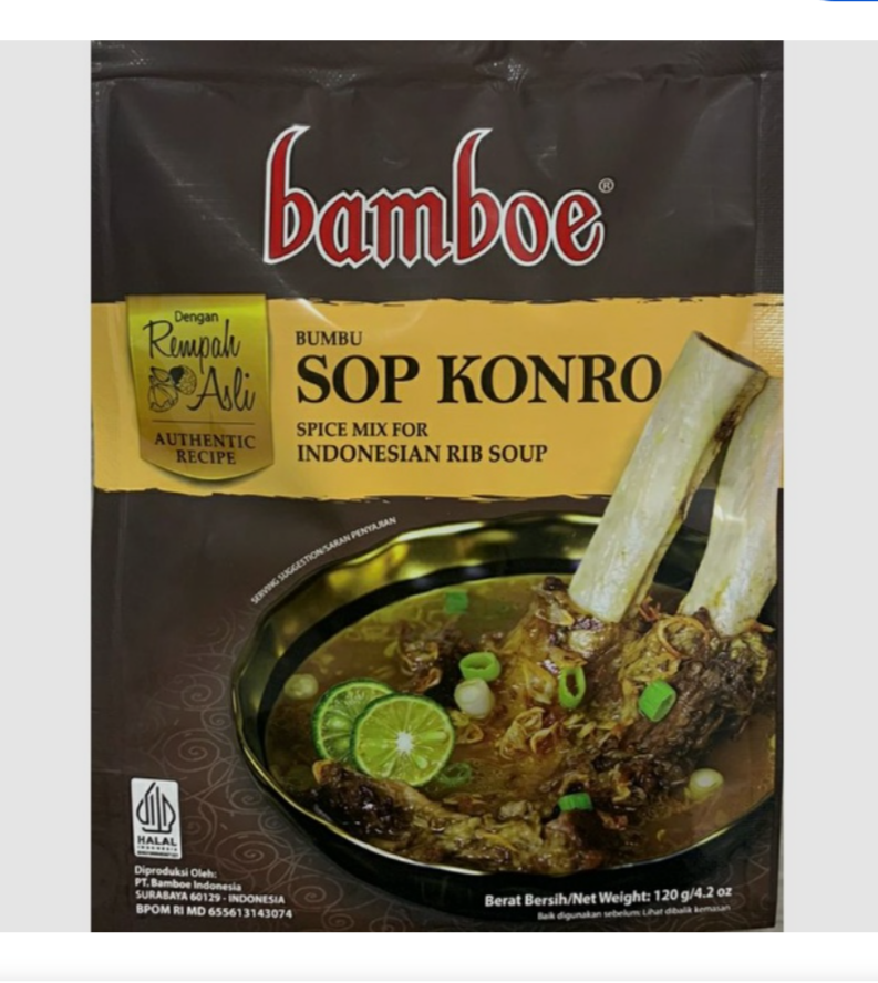 Bamboe Bumbu Sop Konro 120g. توابل شوربة بامبو كونرو 120 جرام