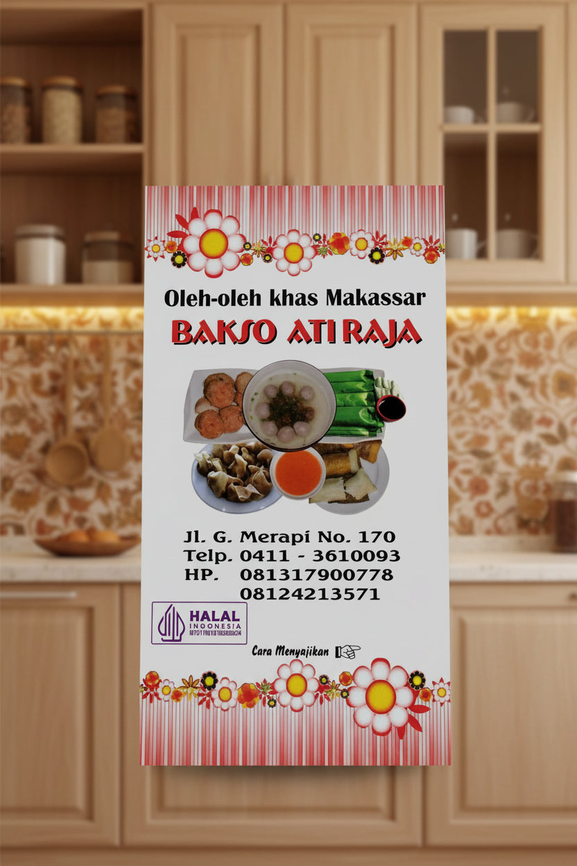 Oleh-Okeh Khas Makassar Bakso Ati Raja - Campur 1kg. هدايا تذكارية مميزة من ماكاسار: كرات لحم كبد الملك - مشكلة 1 كجم