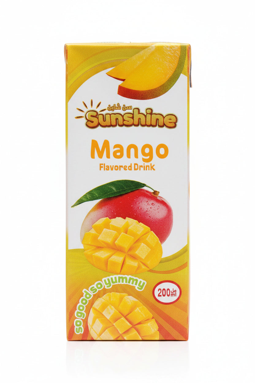 Sunshine Packet Mango Juice 200ml. عصير مانجو صن شاين، عبوة 200 مل