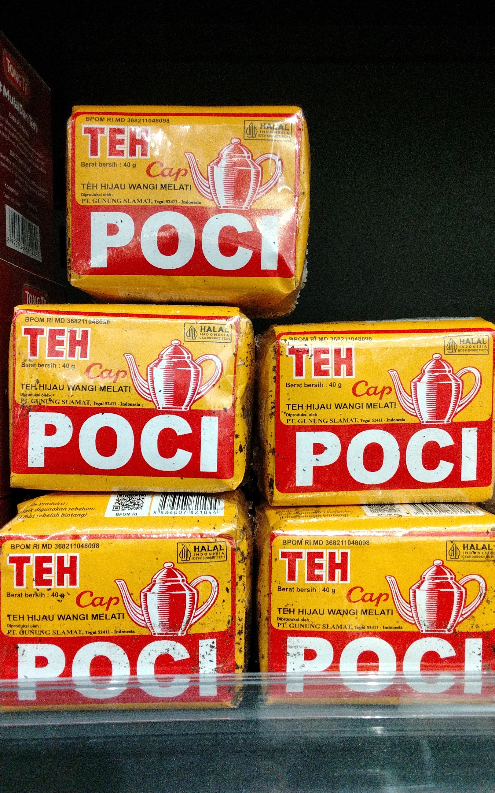 Teh Cap Poci Bubuk Teh Hijau Wangi Melati 40g.مسحوق الشاي الأخضر بنكهة الياسمين "Teh Cap Poci" - 40 جم
