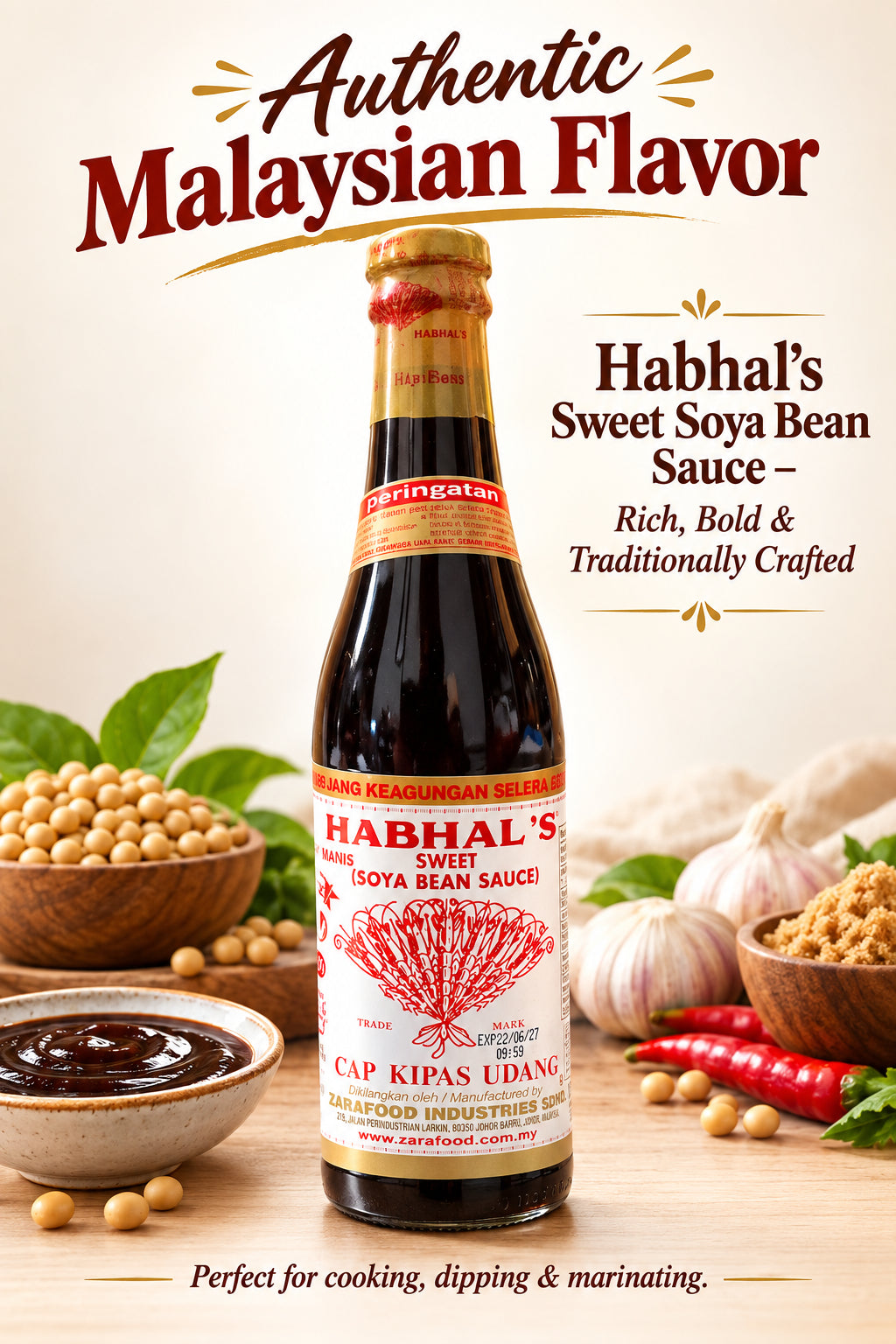 Habhal's Sweet Soya Sauce/Kecap Manis 345ml. Kecap Manis Habhal/Kecap Manis 345ml