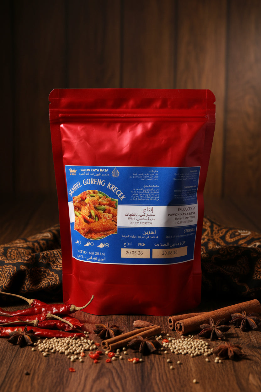 Pawon Kaya Rasa Sambel Goreng Krecek 600g. باوون - صلصة "كريتشيك" المقلية بالفلفل الحار (مذاق غني) - 600 جم